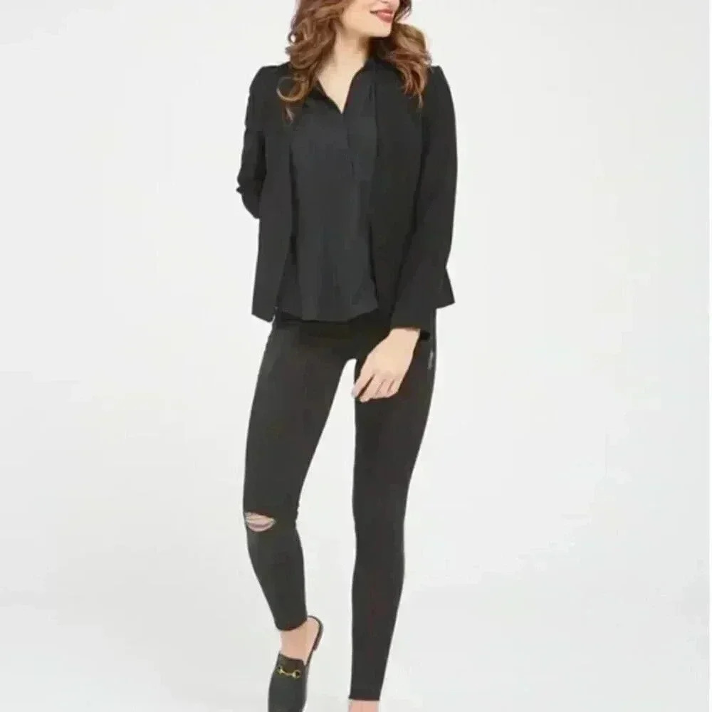 Spanx Distressed Ankle Skinny Jeans in Vintage Black Size XS - Picture 1 of 4